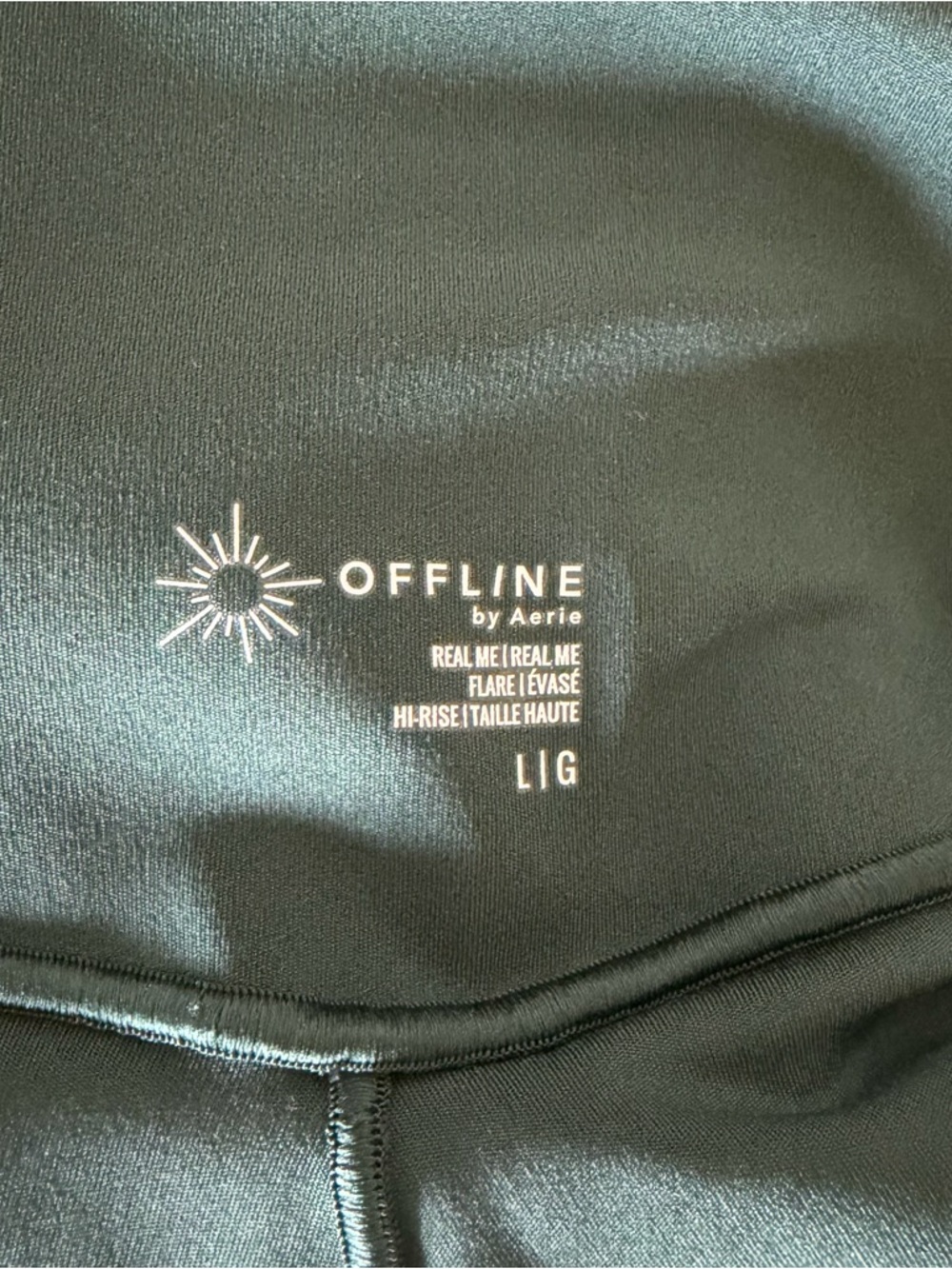NWOT Offline by Aerie Real Me High Waisted Crossover Flare Legging Green Large - Picture 4 of 6